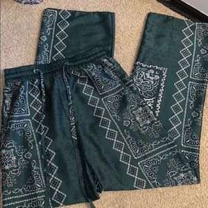 NEVER WORN Zara Green Silk Pants